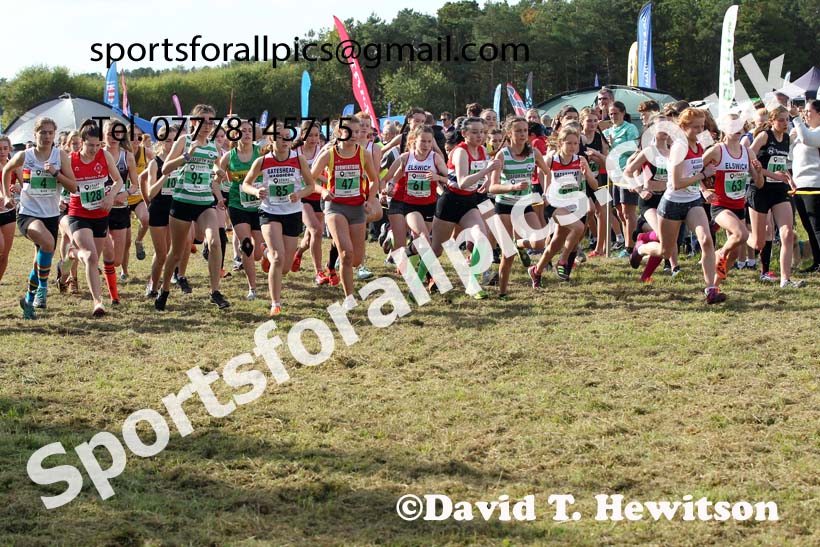 Girls under-15s 2021 North Eastern Harrier League, Druridge Bay. Photo: David T. Hewitson/Sports for All Pics